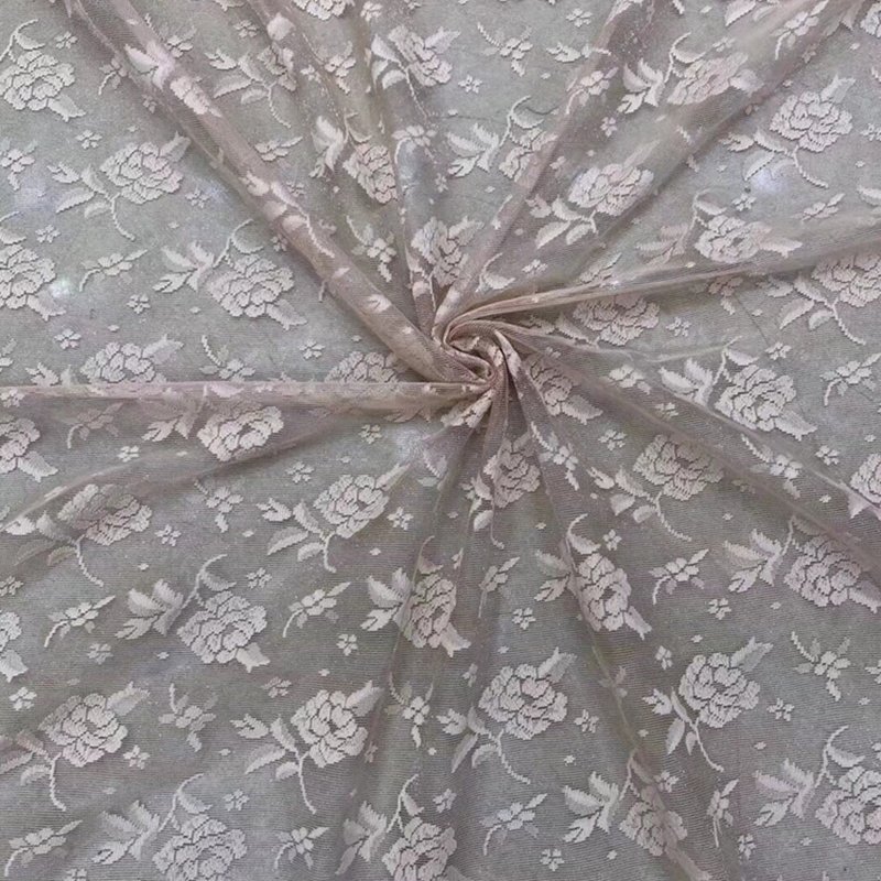 Lace Fabric Rose Scarf Polyester Warp Knit Wholesale Supplier 5