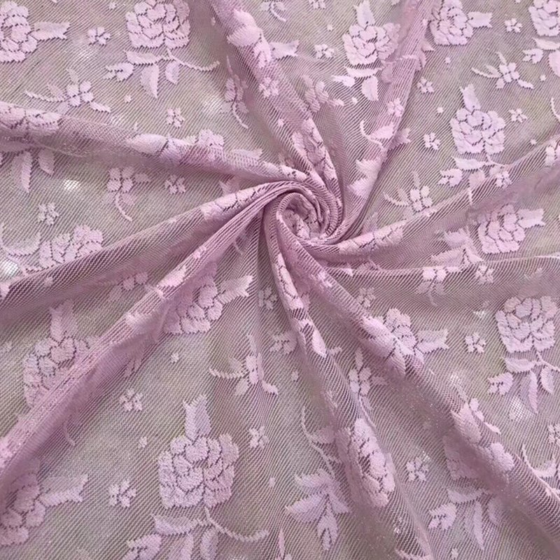 Lace Fabric Rose Scarf Polyester Warp Knit Wholesale Supplier 6