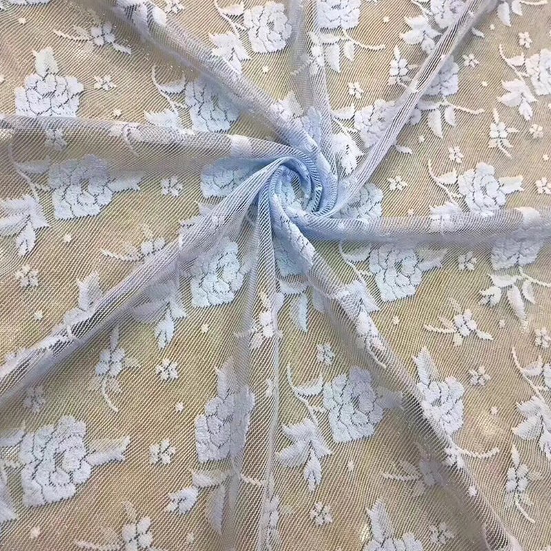 Lace Fabric Rose Scarf Polyester Warp Knit Wholesale Supplier 7