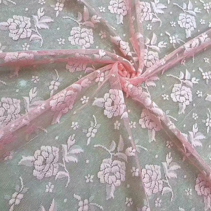 Lace Fabric Rose Scarf Polyester Warp Knit Wholesale Supplier 8