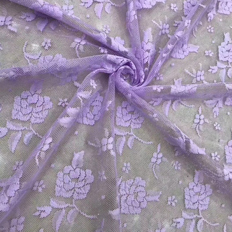 Lace Fabric Rose Scarf Polyester Warp Knit Wholesale Supplier 9