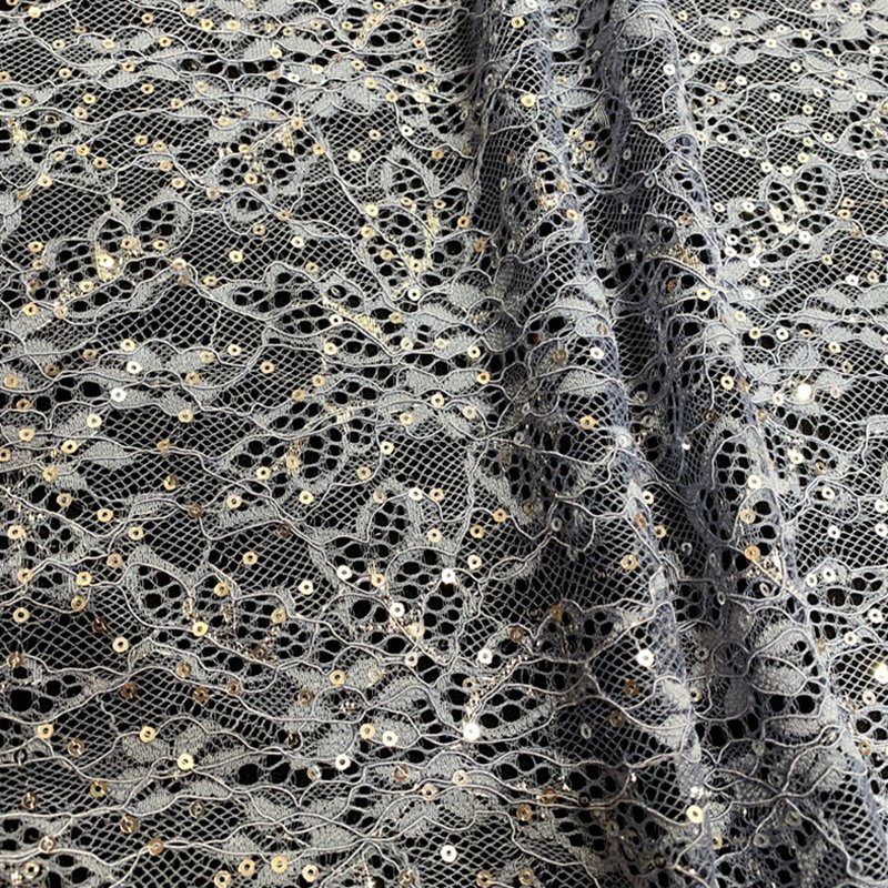 Lace Fabric Sequin Nylon Warp Knit for Women's Wear Wholesale Supplier