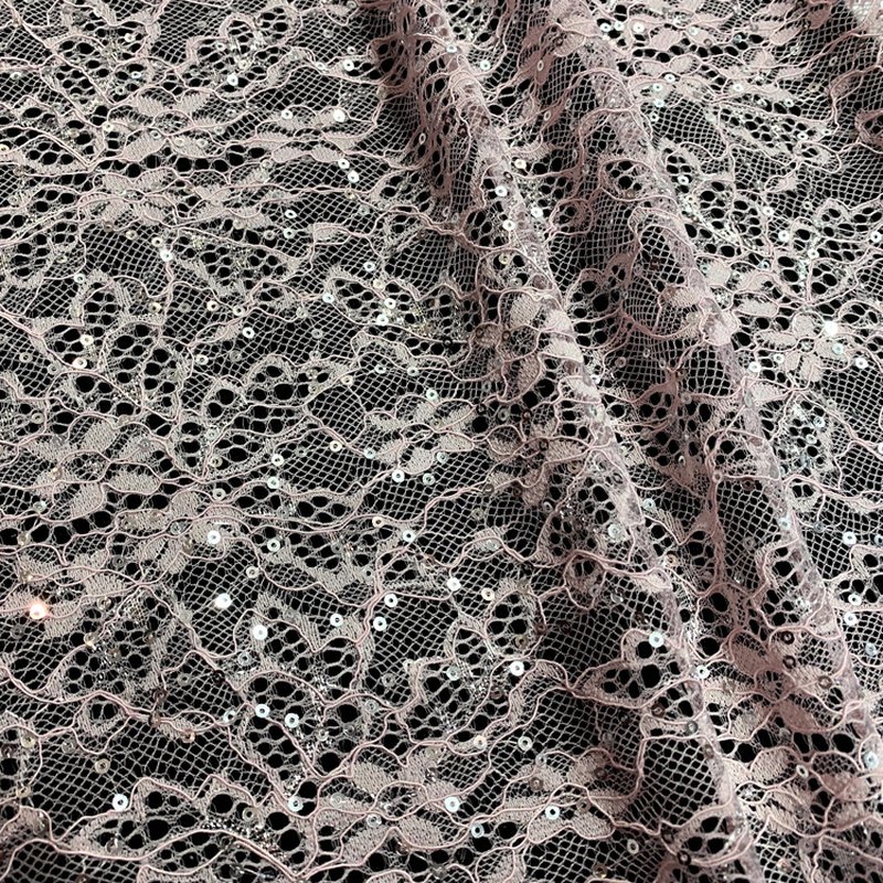Lace Fabric Sequin Nylon Warp Knit for Women's Wear Wholesale Supplier 15