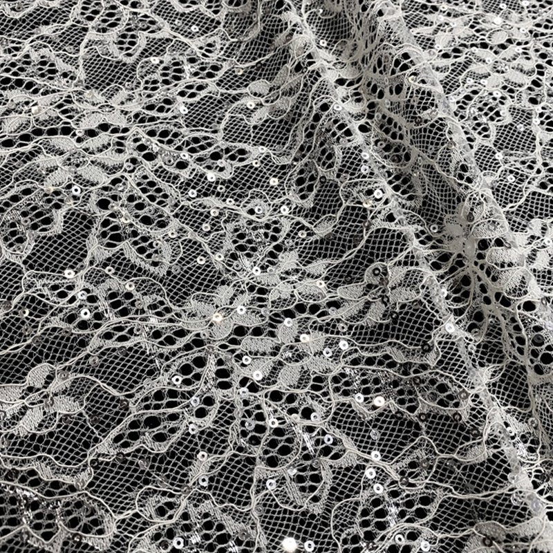Lace Fabric Sequin Nylon Warp Knit for Women's Wear Wholesale Supplier
