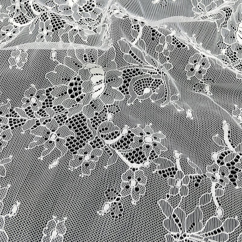 Lace Fabric Cutwork White Nylon for Women's Wear Wholesale Supplier 4