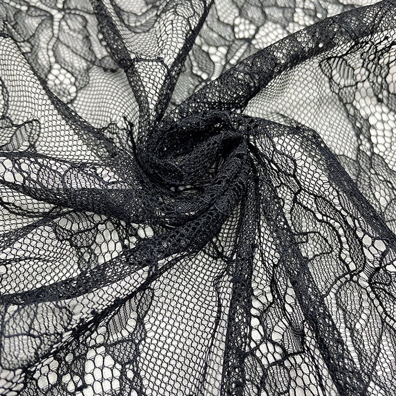 Large Floral Vintage Nylon Warp Knit Lace Fabric for Women's Wear Whol