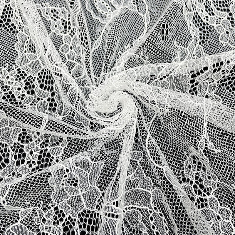Large Floral Vintage Nylon Warp Knit Lace Fabric for Women's Wear Whol