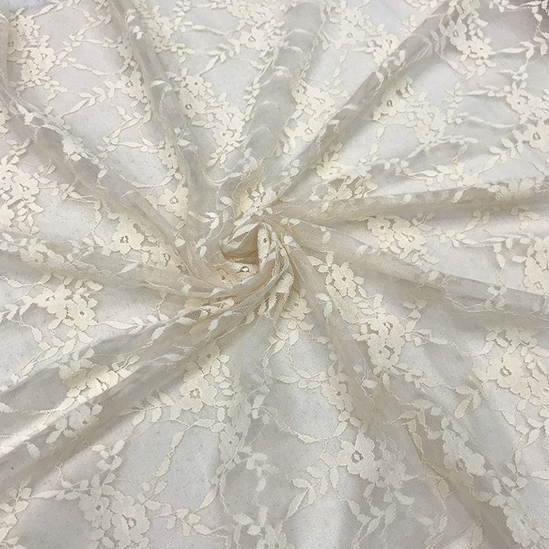 Lace Trim Floral Small Floral Nylon Warp Knit Lace Fabric for Women's
