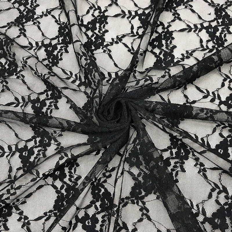 Lace Trim Floral Small Floral Nylon Warp Knit Lace Fabric for Women's