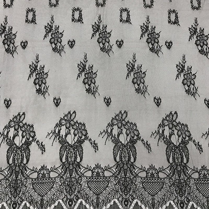 Lace Trim Dress Eyelash Nylon Lace Fabric for Women's Wear Wholesale S
