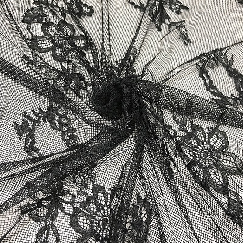 Lace Trim Dress Eyelash Nylon Lace Fabric for Women's Wear Wholesale S