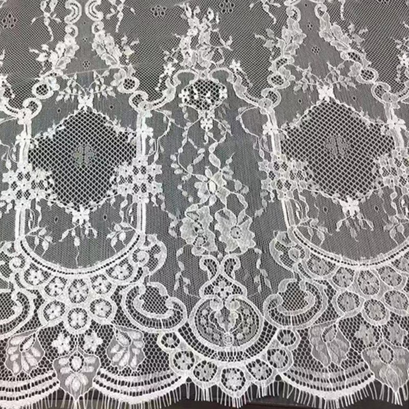 Lace Fabric Eyelash Bridal Nylon for Women's Wear Wholesale Supplier 7