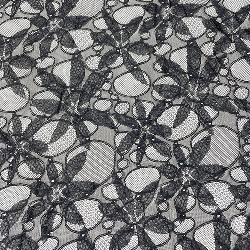 Lace Trim Large Floral Geometric Polyester Lace Fabric for Apparel Who