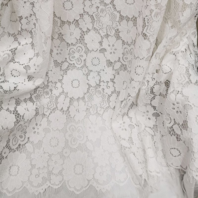 Lace Trim Eyelash Placement Lace Fabric for Apparel Wholesale Supplier 4