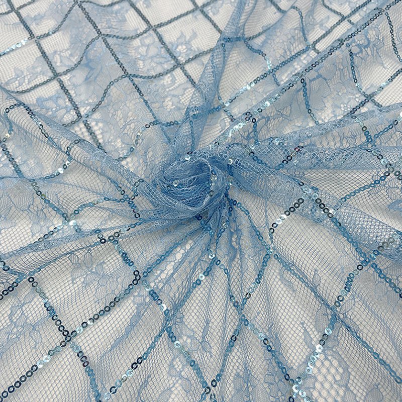 Lace Fabric Dress Sequin Polyester for Women's Wear Wholesale Supplier 9