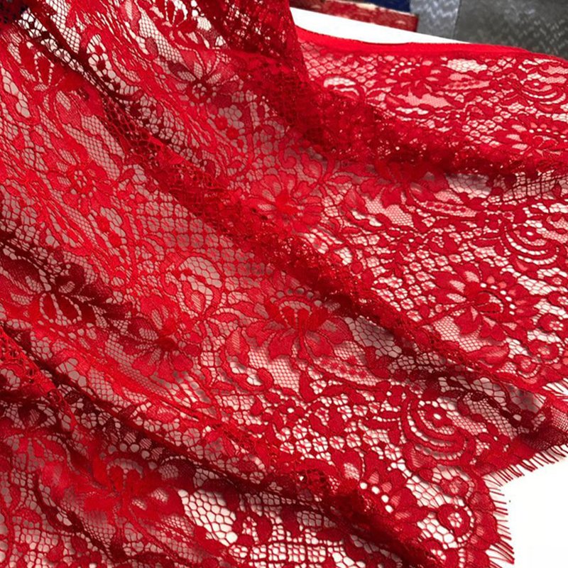Dress Eyelash Placement Lace Fabric for Women's Wear Wholesale Supplie 12