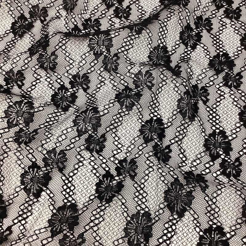 Lace Fabric Dress Black Nylon for Women's Wear Wholesale Supplier 14