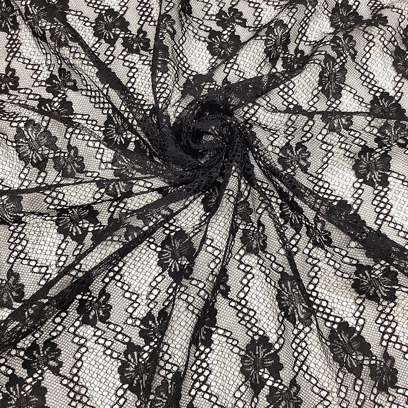 Lace Fabric Dress Black Nylon for Women's Wear Wholesale Supplier 17