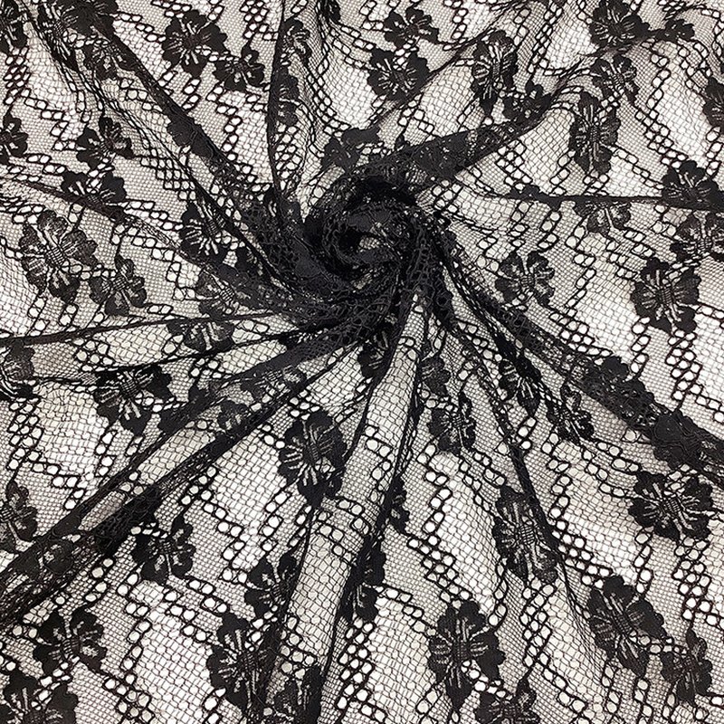 Lace Fabric Dress Black Nylon for Women's Wear Wholesale Supplier