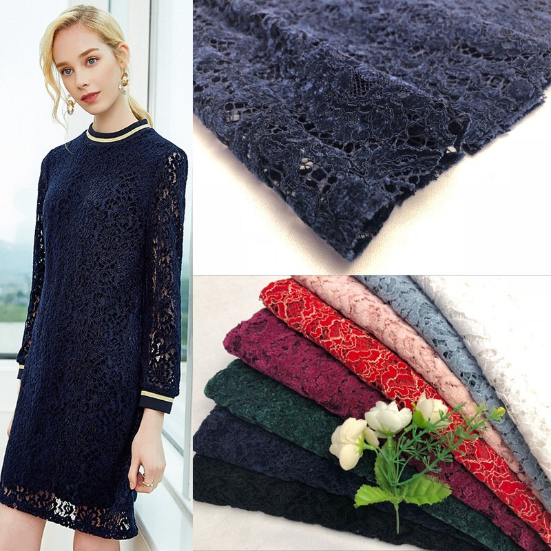 Dress Cutwork Polyester Brushed Lace Fabric for Women's Wear Wholesale 12