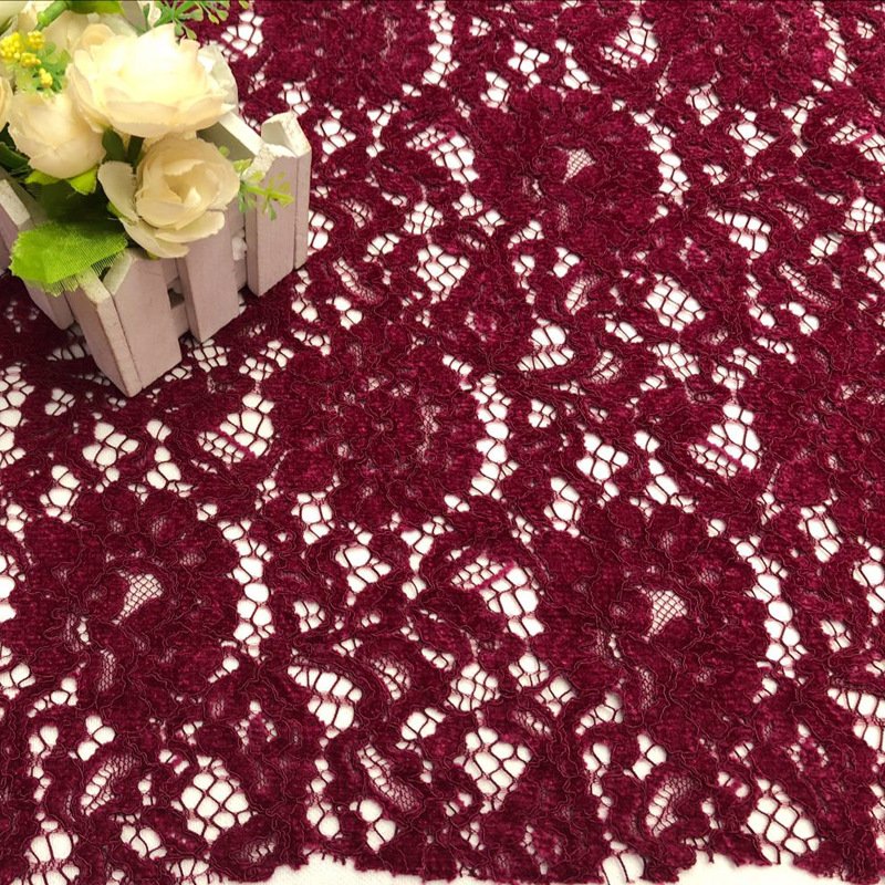 Dress Cutwork Polyester Brushed Lace Fabric for Women's Wear Wholesale 13