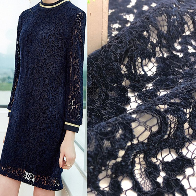 Dress Cutwork Polyester Brushed Lace Fabric for Women's Wear Wholesale