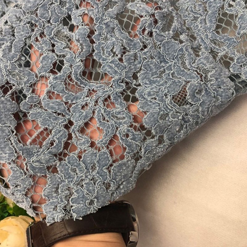 Dress Cutwork Polyester Brushed Lace Fabric for Women's Wear Wholesale 5