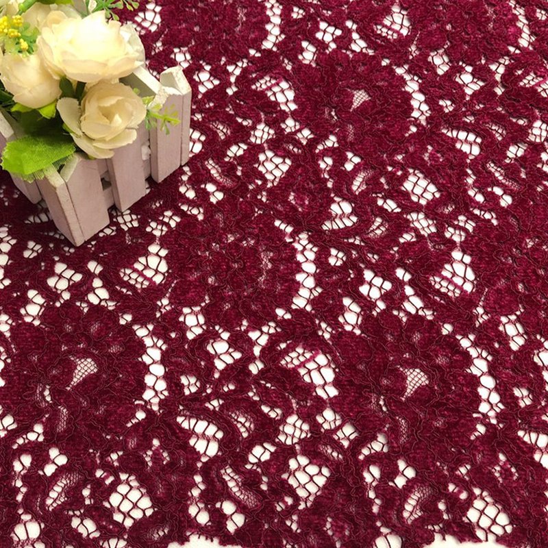 Dress Cutwork Polyester Brushed Lace Fabric for Women's Wear Wholesale 7