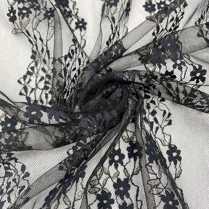 Eyelet Jacquard Kids Nylon Foil Lace Fabric for Women's Wear Wholesale