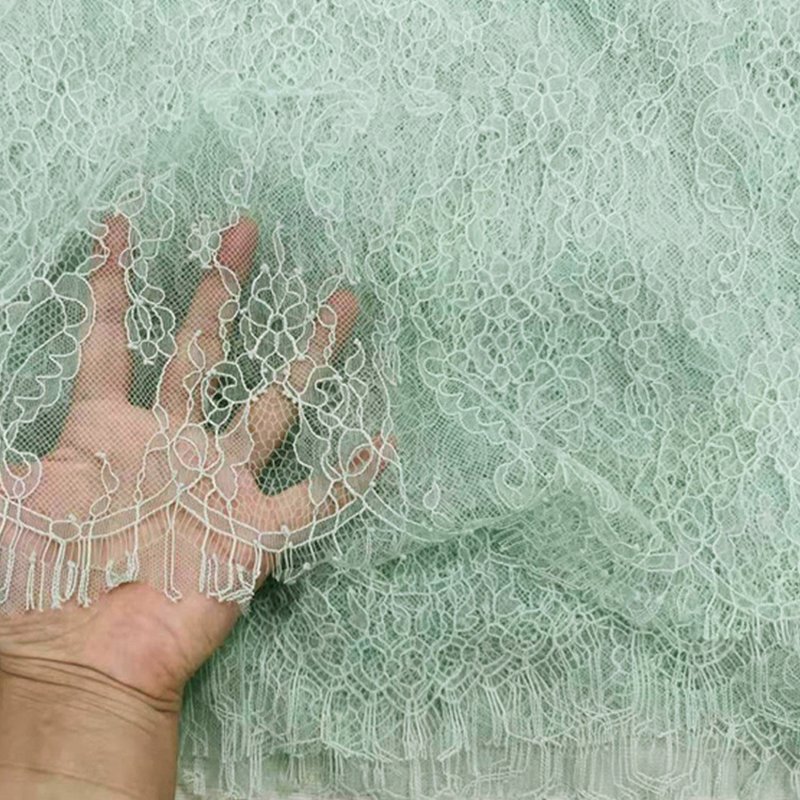 Semi-Sheer Cutwork Sheer Lace Fabric for Women's Wear Wholesale Suppli 10