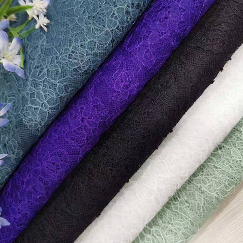 Semi-Sheer Cutwork Sheer Lace Fabric for Women's Wear Wholesale Suppli 13