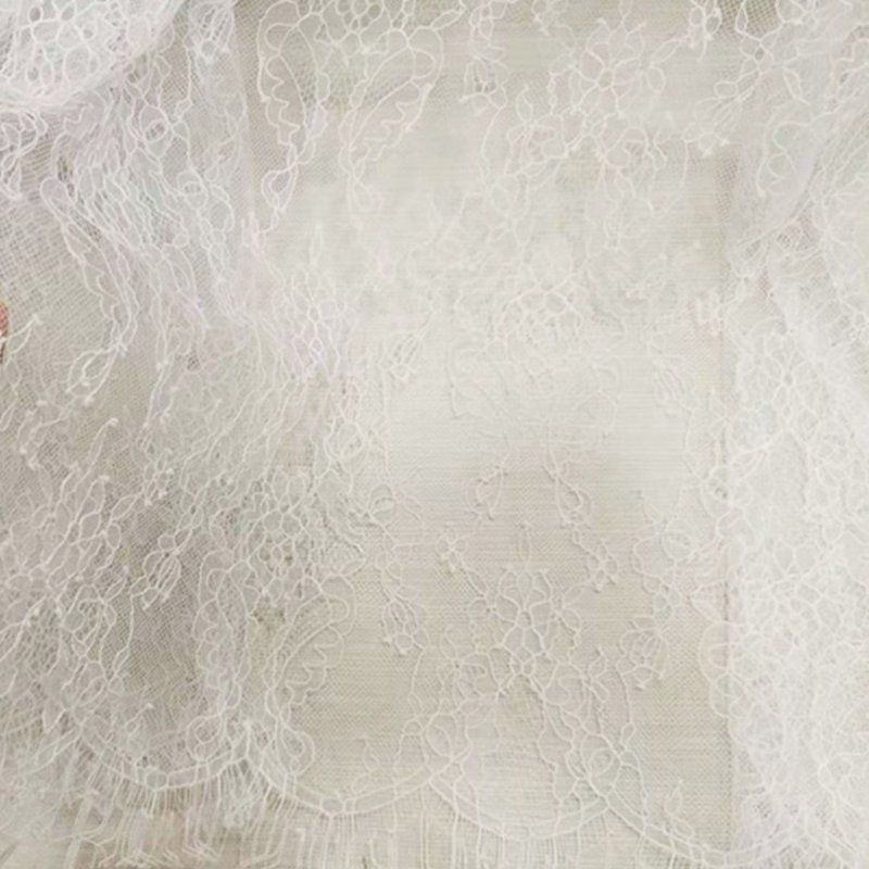 Semi-Sheer Cutwork Sheer Lace Fabric for Women's Wear Wholesale Suppli 5