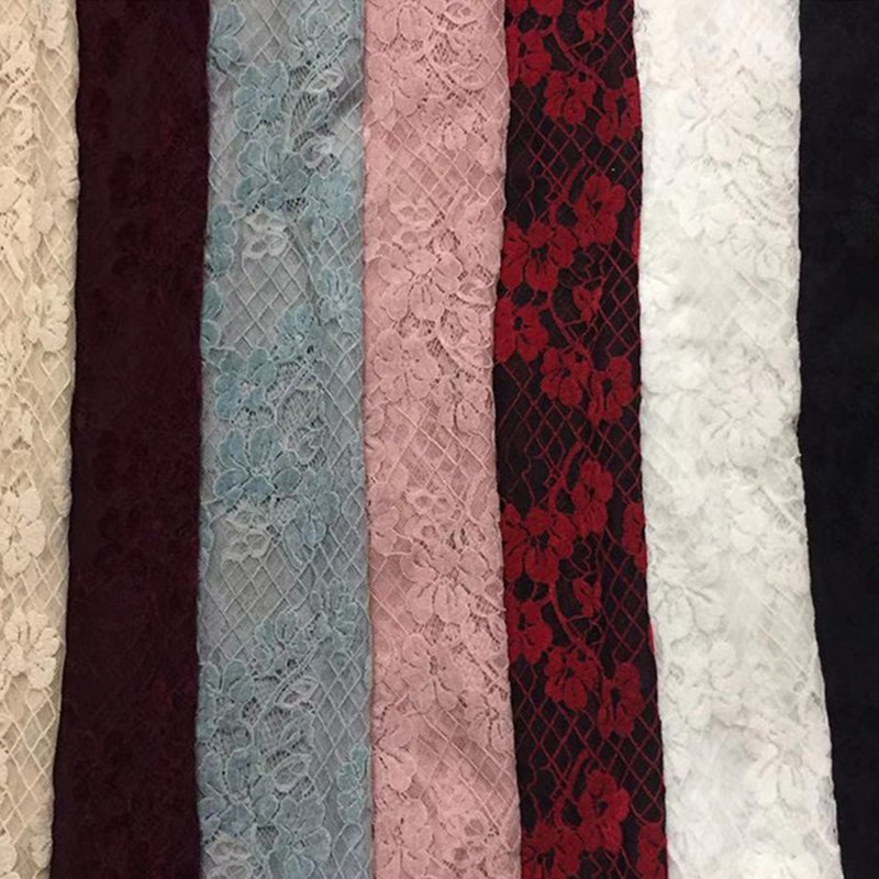 Dress Lace Trim Polyester Brushed Lace Fabric for Women's Wear Wholesa 15
