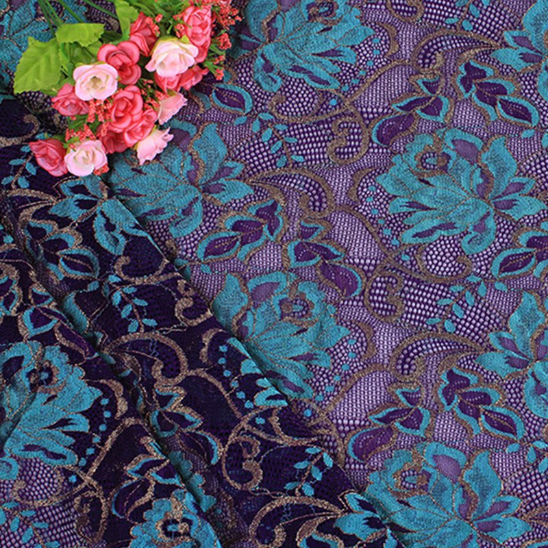 Lace Trim Lace Fabric Dress Nylon Warp Knit for Women's Wear Wholesale
