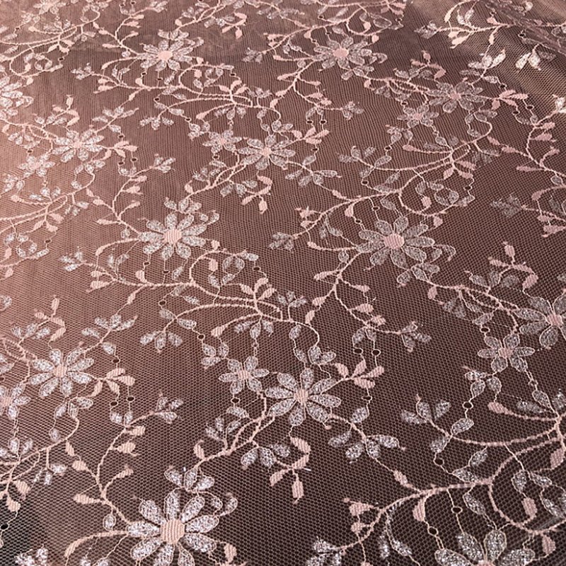 Lace Fabric Lurex Dress Nylon Warp Knit for Women's Wear Wholesale Sup