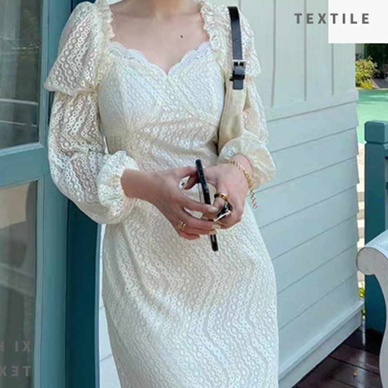 Lace Fabric Dress Cutwork Nylon Warp Knit for Women's Wear Wholesale S