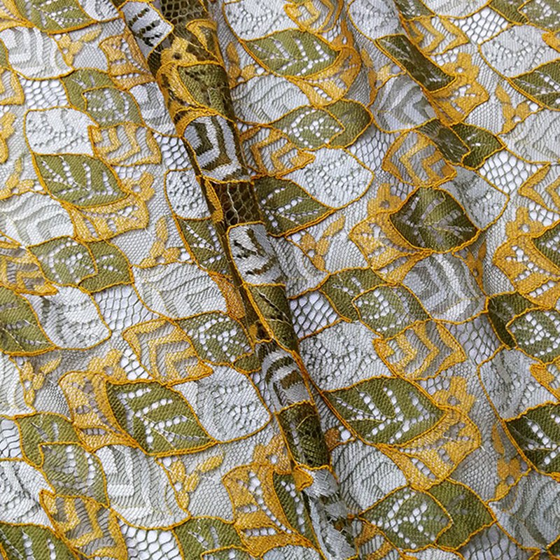 Lace Fabric Leaf Cutwork Nylon for Women's Wear Wholesale Supplier 9