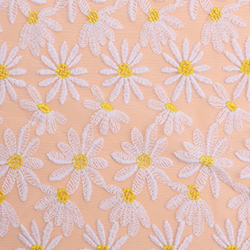 Embroidered Fabric Dress Water Soluble Polyester Lace Fabric for Women