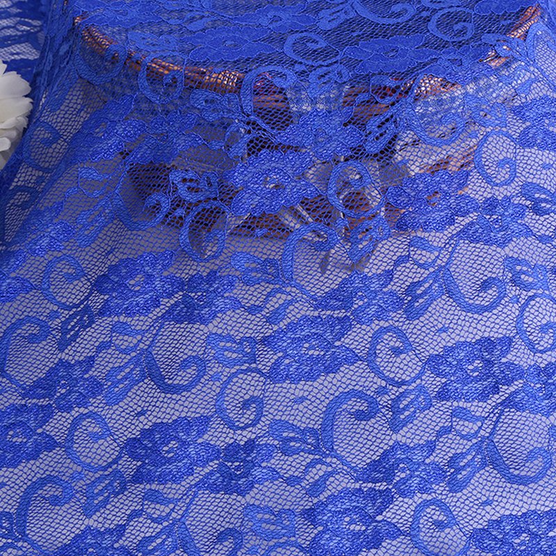Lace Fabric Butterfly Blue Nylon Warp Knit for Women's Wear Wholesale 3