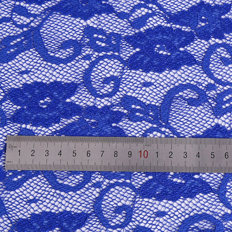 Lace Fabric Butterfly Blue Nylon Warp Knit for Women's Wear Wholesale 5