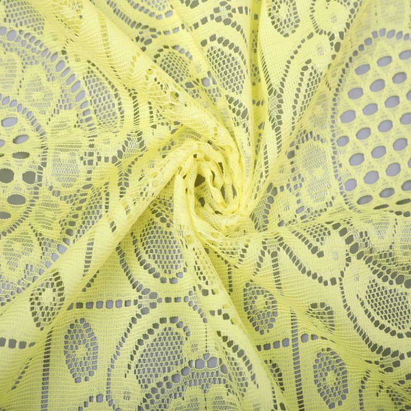 Lace Fabric Cutwork Decorative Polyester for Women's Wear Wholesale Su
