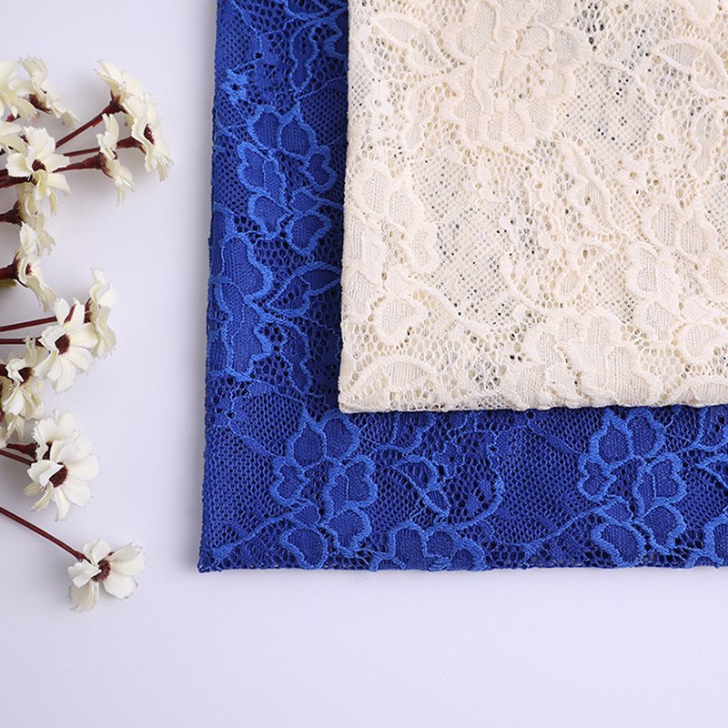 Lace Fabric Beige Nylon Warp Knit for Women's Wear Wholesale Supplier 8