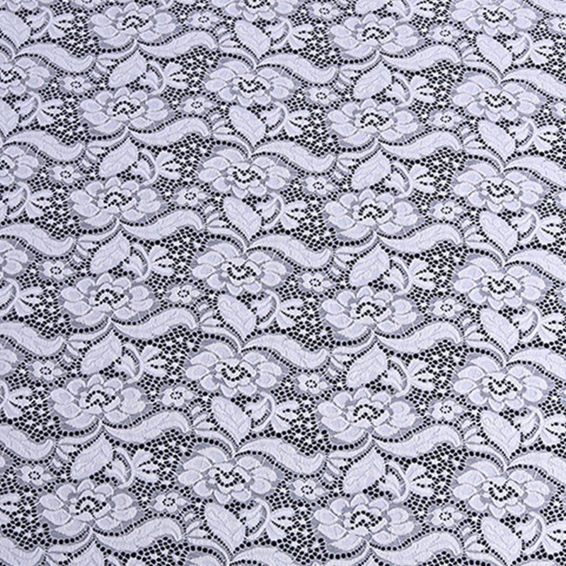 Lace Fabric White Black Warp Knit for Women's Wear Wholesale Supplier