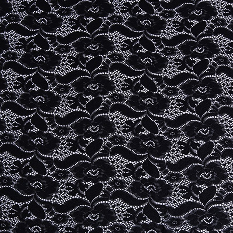 Lace Fabric White Black Warp Knit for Women's Wear Wholesale Supplier