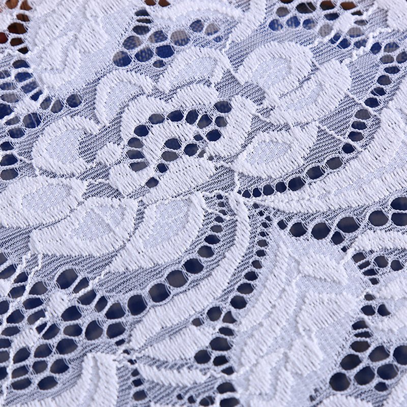 Lace Fabric White Black Warp Knit for Women's Wear Wholesale Supplier 4
