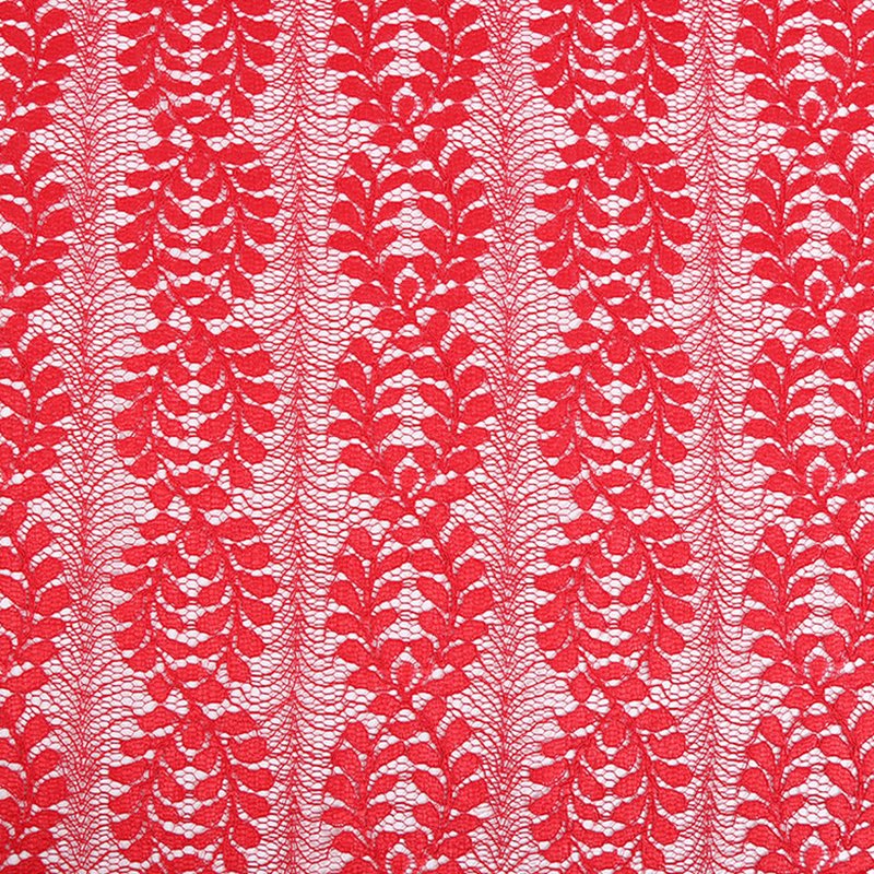 Dress Cutwork Dyed Polyester Warp Knit Lace Fabric for Women's Wear Wh