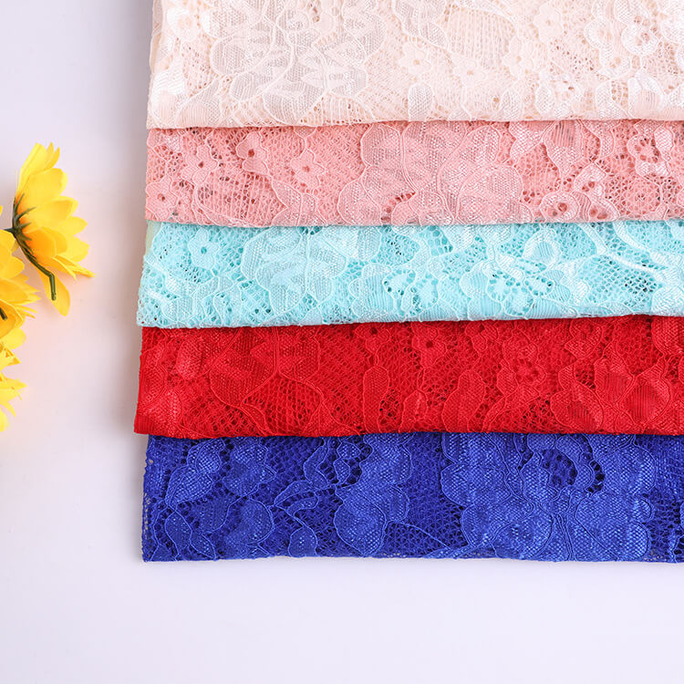 Lace Fabric Nylon Warp Knit for Women's Wear Wholesale Supplier