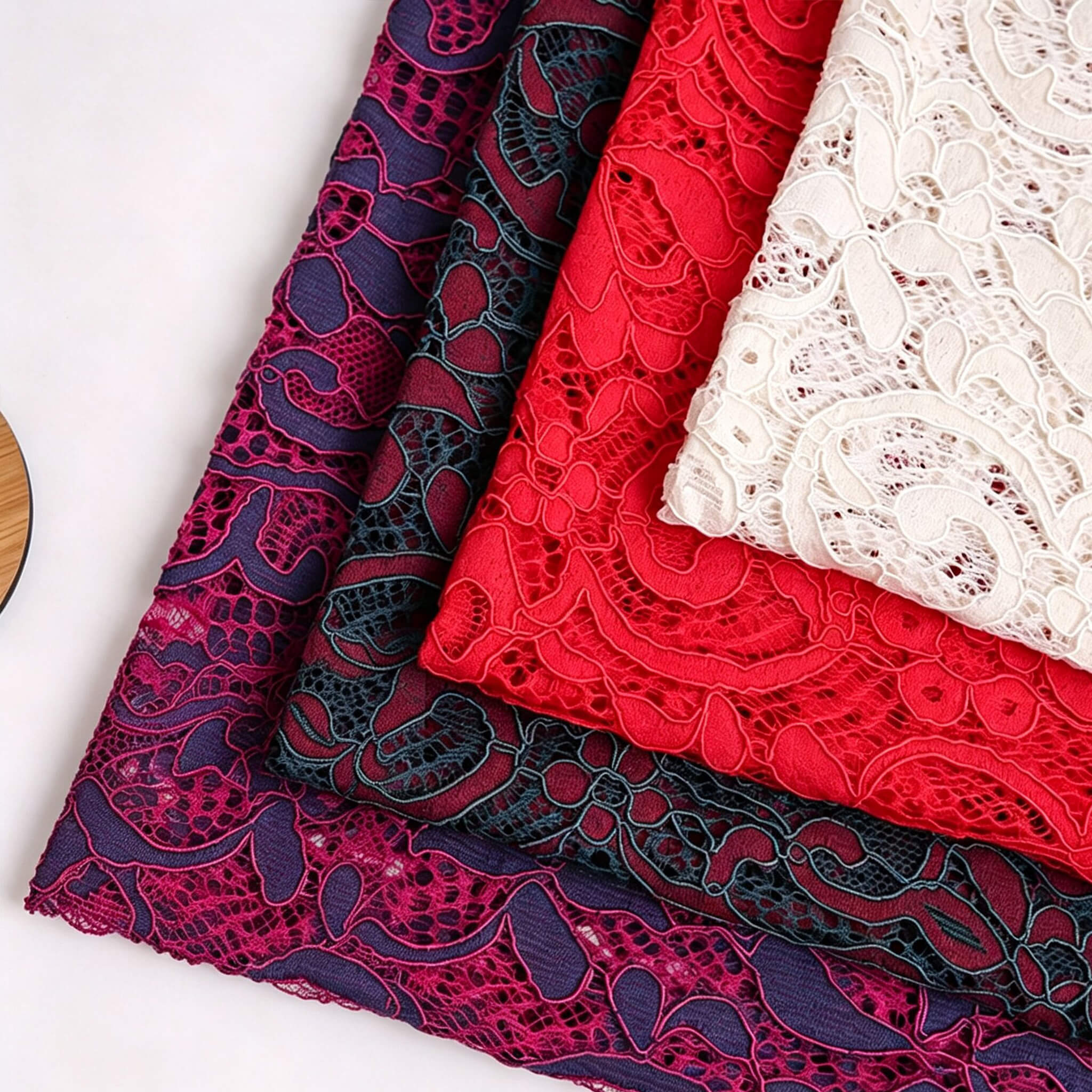 Dress Eyelash Cutwork Nylon Lace Fabric for Women's Wear Wholesale Sup
