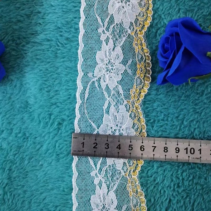 Lace Trim Webbing Nylon Warp Knit Lace Fabric for Apparel Wholesale Su