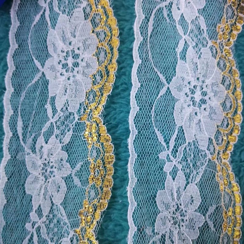 Lace Trim Webbing Nylon Warp Knit Lace Fabric for Apparel Wholesale Su